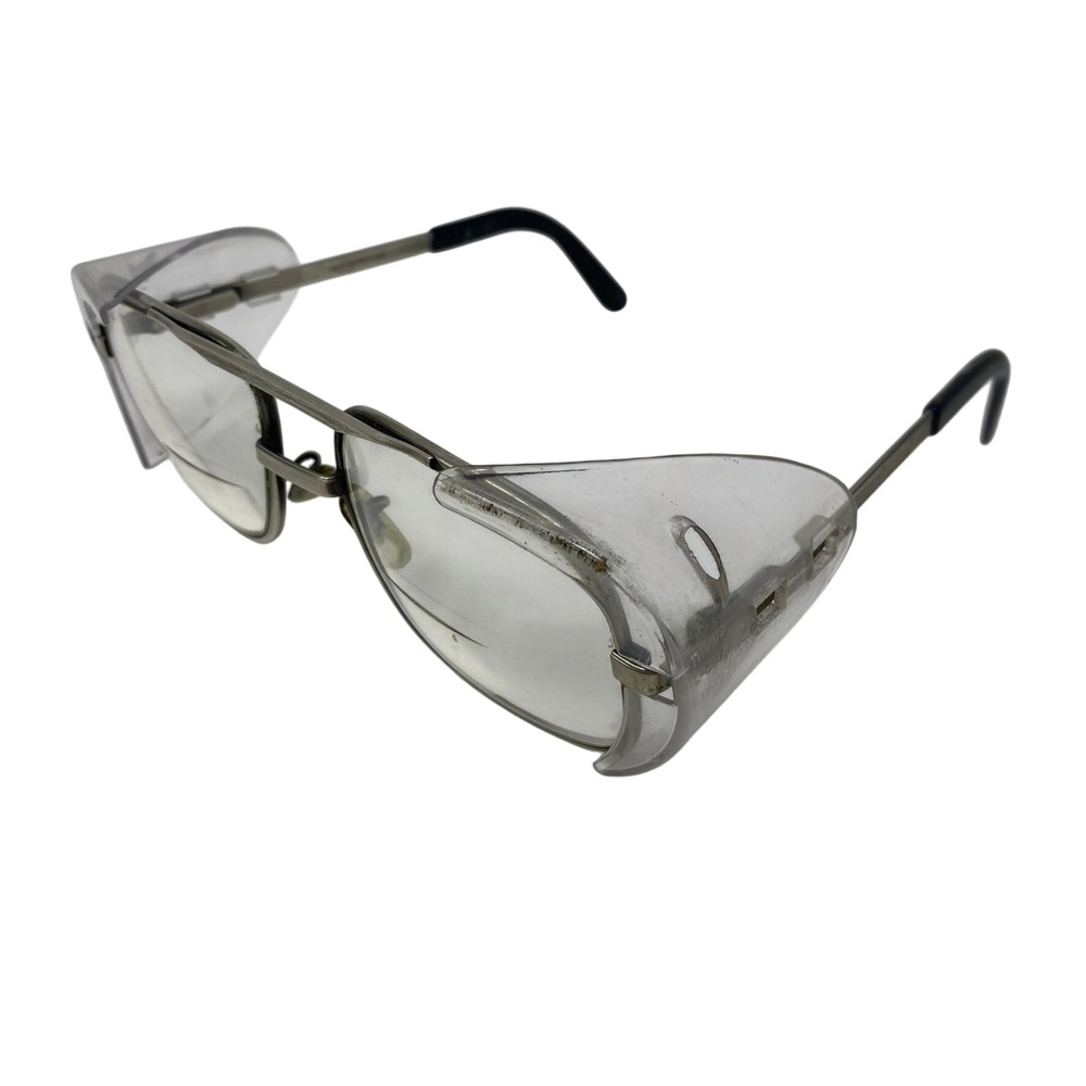 Titmus Safety Glasses Mens 5 1/2 Silver Good Z87 Aviator Metal Side Shields USA